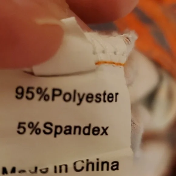 Orange & blue vneck tunic top tropical print Size 3X content 95 poly, 5 spandex - Picture 6 of 9